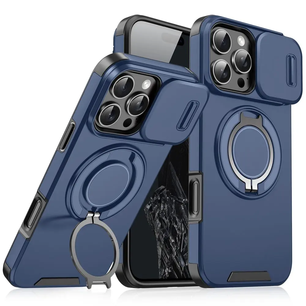 Camslide Stand obal, iPhone 16 Pro, modrý