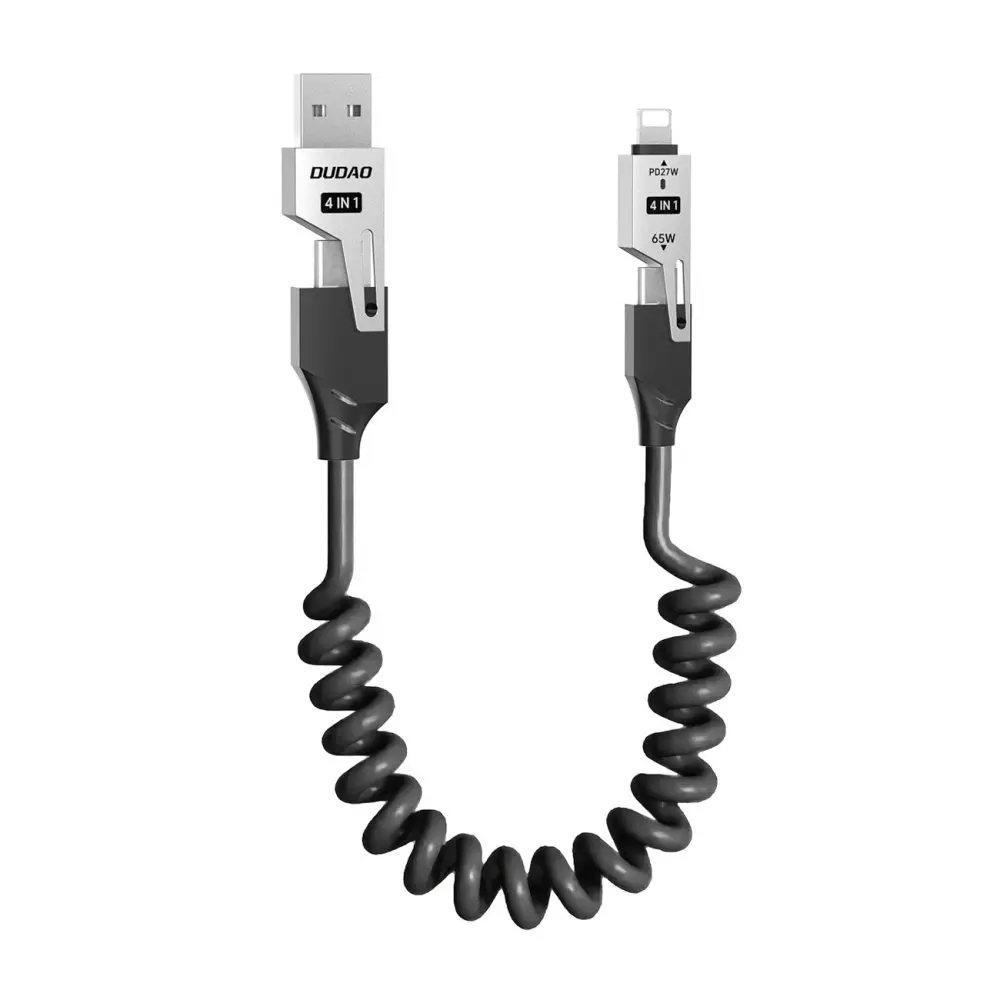 Dudao L20 Pro kabel 4v1 USB-A / USB-C – Lightning / USB-C, černý