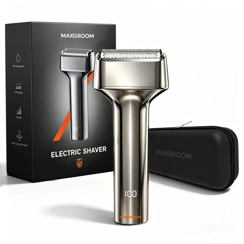 MAXGROOM WF-2037D fóliový elektrický holicí strojek IPX7, stříbrný