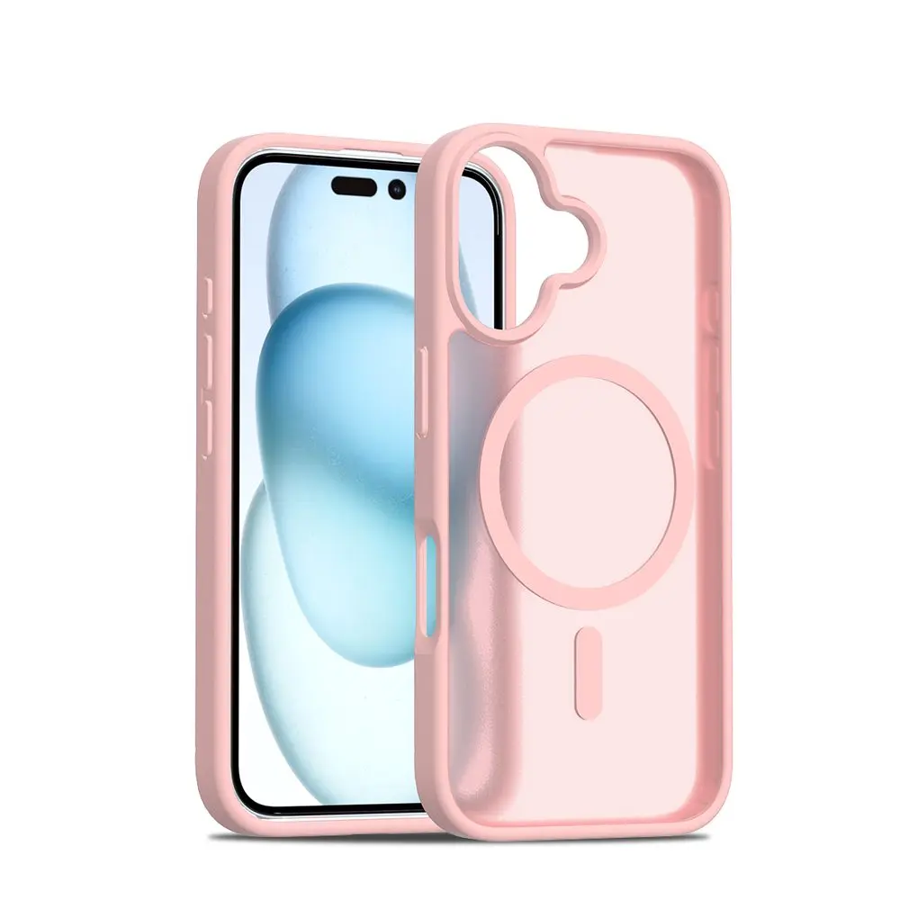 JP MagFit Colour MagSafe obal s N52 magnetem, iPhone 16, světle růžový