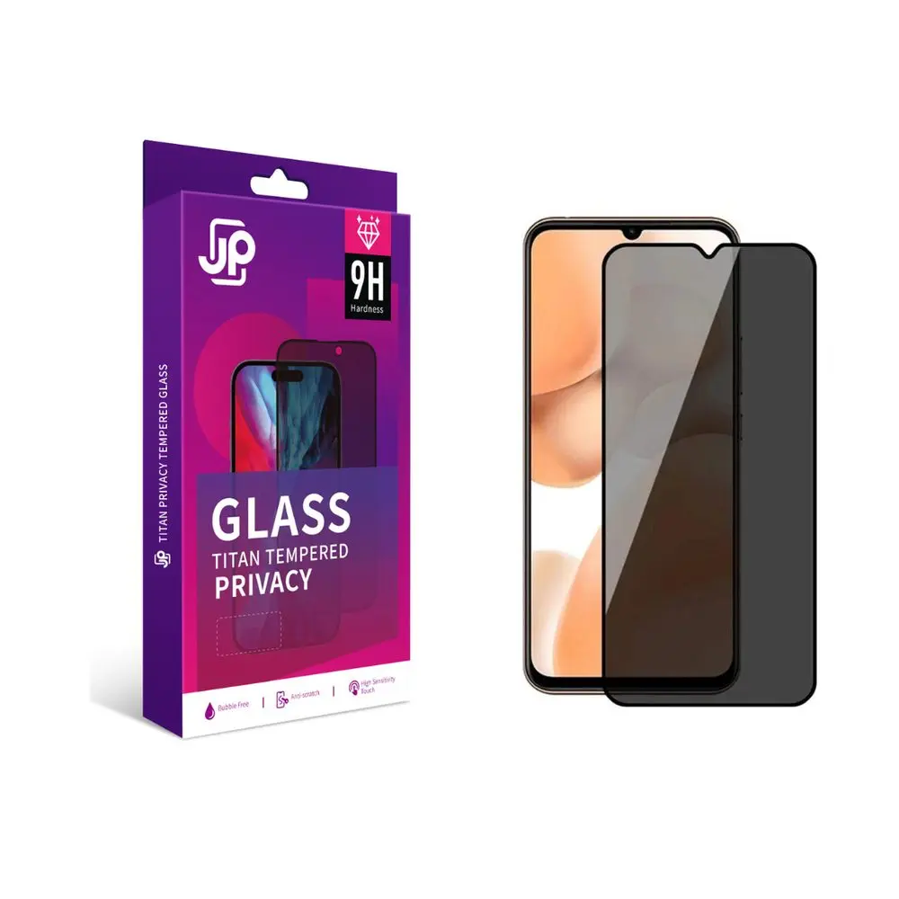 JP Titan Privacy extra odolné tvrzené sklo, Xiaomi Redmi 15C, černé