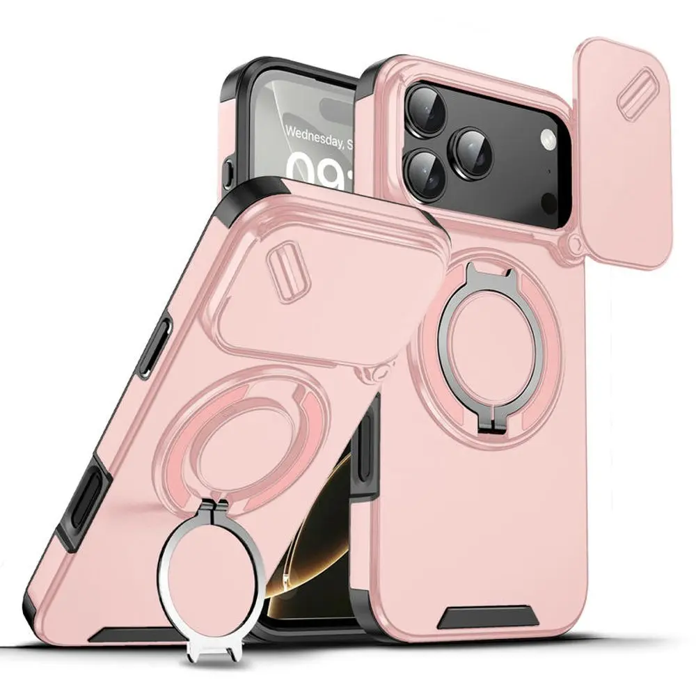 Camslide Stand obal, iPhone 18 Pro Max, růžový