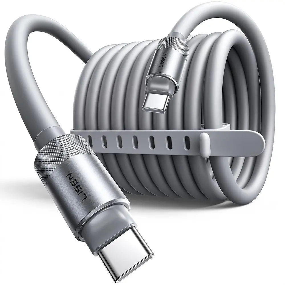 Lisen kabel L115 USB-C - USB-C, 100 W, 3 m, šedý