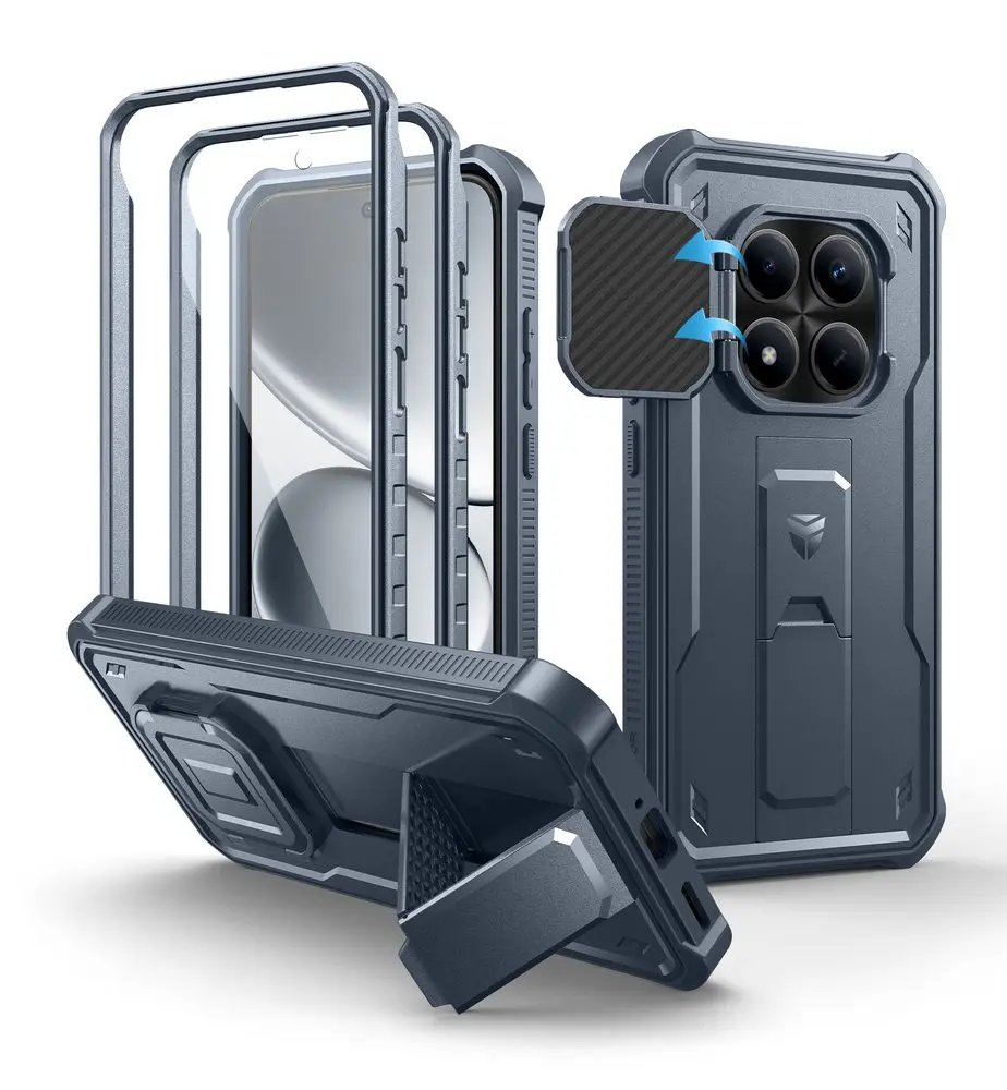 Dexnor 360 Kickstand Camprotector obal Xiaomi Redmi Note 15 Pro 5G, modrý