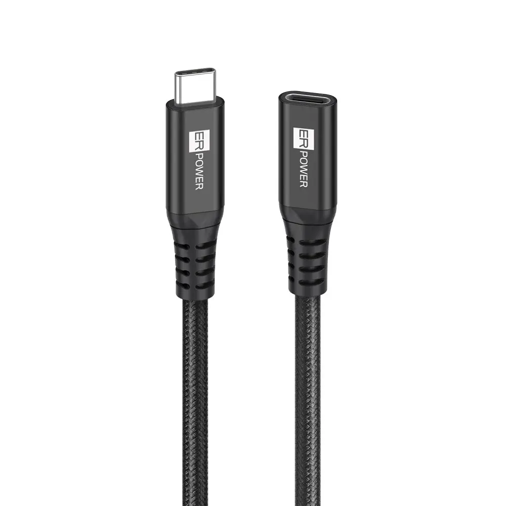 ER POWER prodlužovací kabel USB-C - USB-C, PD 100W, 10Gbps, 2m, černý