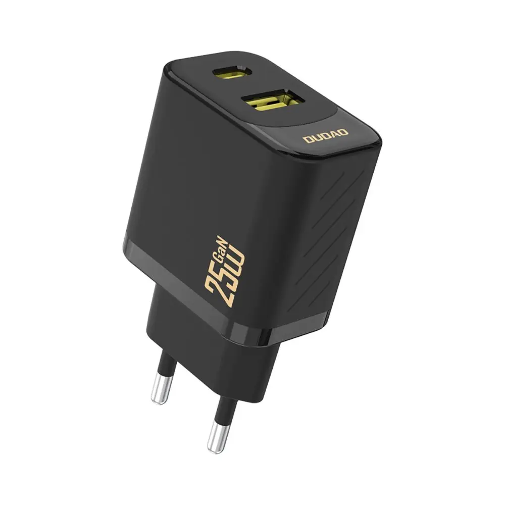 Dudao A26T nabíječka USB-A + USB-C, GaN, 25W, černá