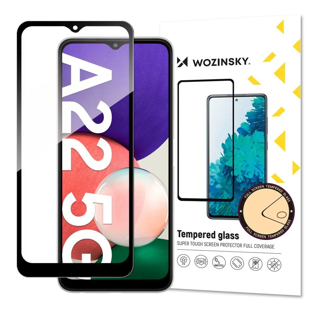 5D Tvrzené sklo pro Samsung Galaxy A22 5G, černé
