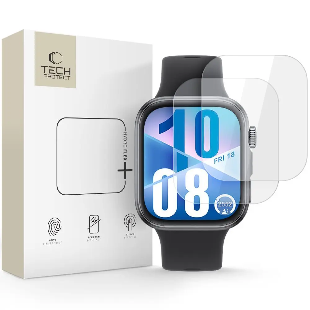 Tech-Protect Hydro Flex+, Hydrogelová fólie, Huawei Watch Fit 3 / 4, 2 kusy
