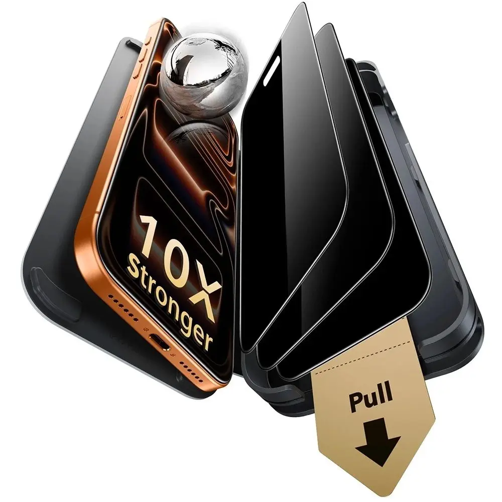 ESR - Privacy Armorite Pro Screen Protector UltraFit ochranné sklo pro ochranu soukromí 3 ks pro iPhone 18 Pro Max - černé