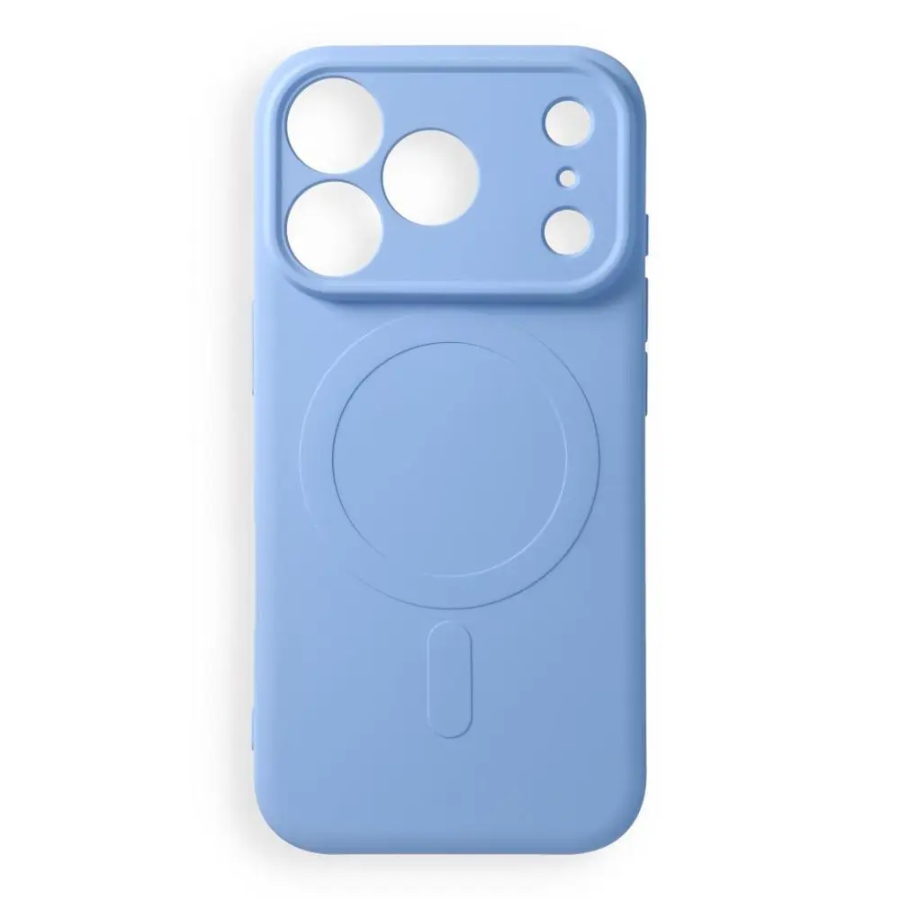 Obal Silicone Mag Cover s ochranou fotoaparátu, iPhone 17 Pro / 18 Pro, modrý