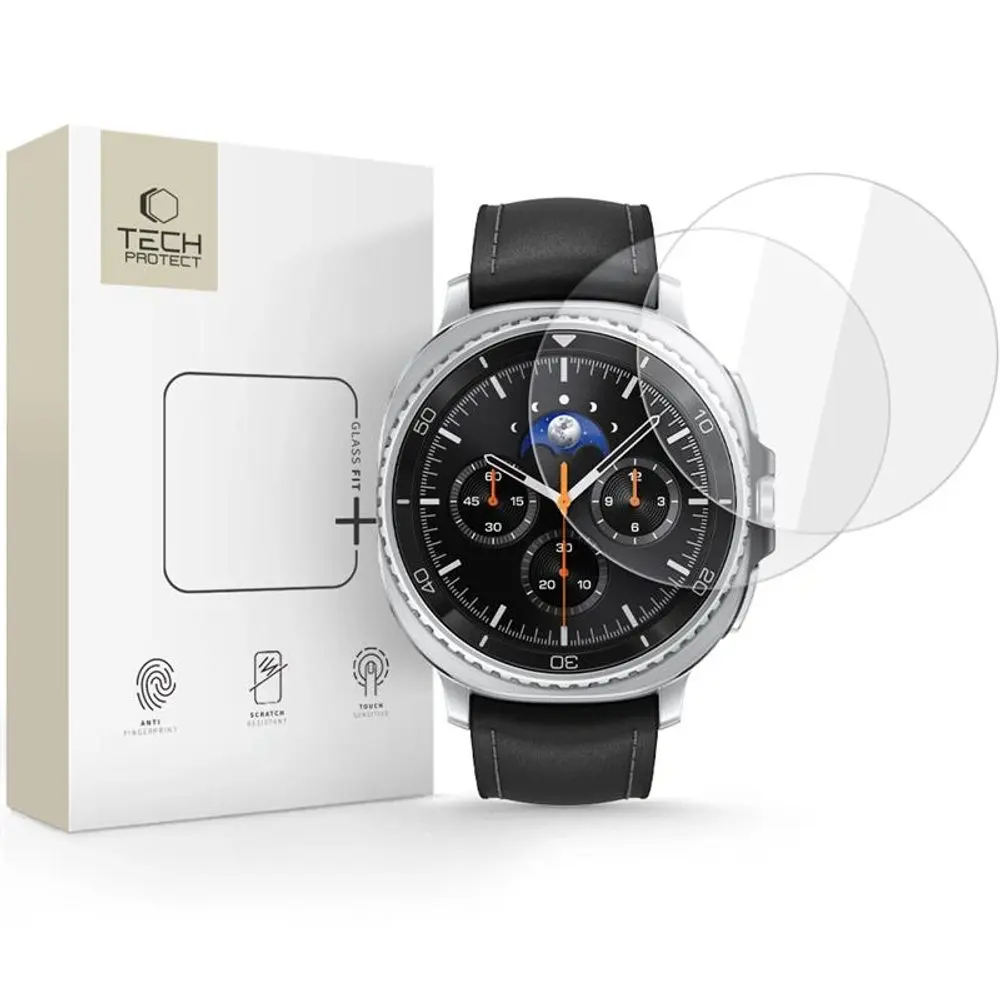 Tech-Protect Tvrzené sklo Glass Fit+, Samsung Galaxy Watch 8 Classic (46 mm), 2 kusy