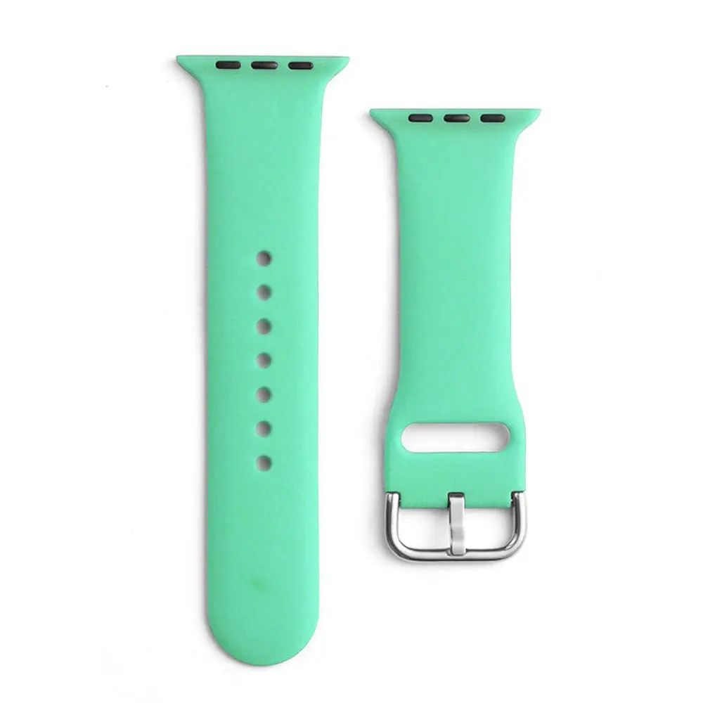 Silikonový řemínek APS Apple Watch 2 / 3 / 4 / 5 / 6 / 7 / 8 / SE 1 / 2 / 3 (42, 44, 45 mm), mátový