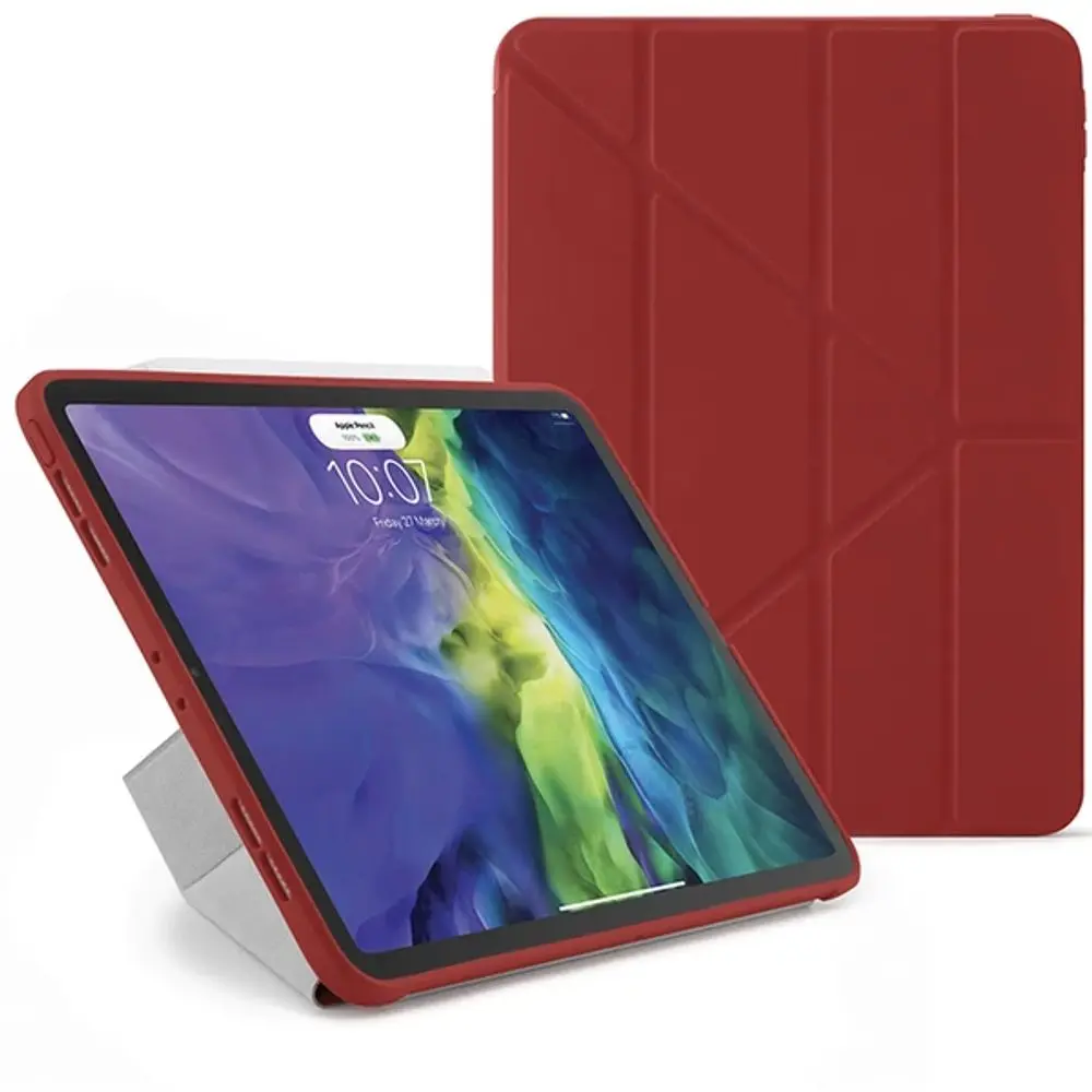 Pipetto Origami TPU pouzdro, Apple iPad 10.9 2022 / iPad 11 2025, tmavě červené