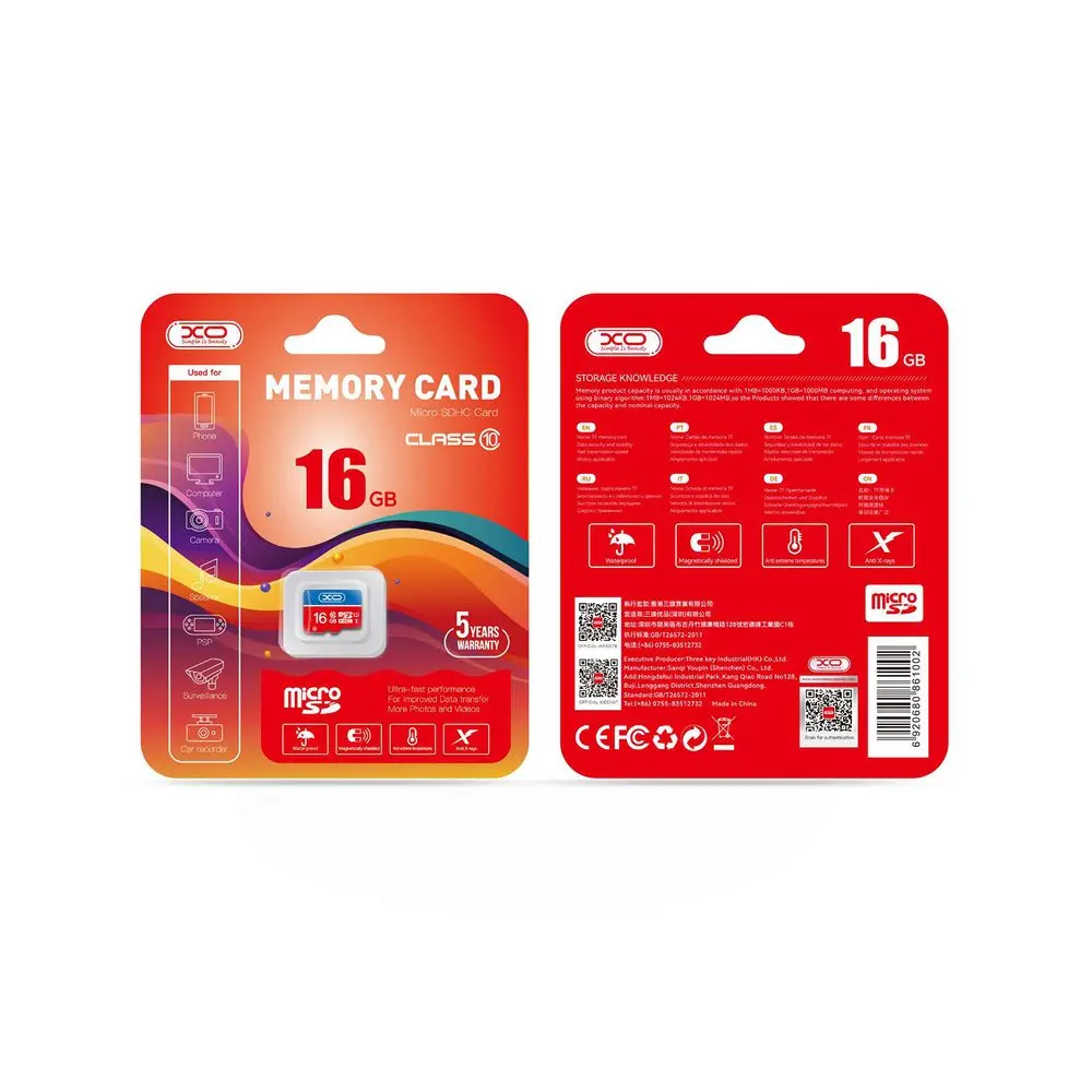 XO paměťová karta microSDHC, 16GB