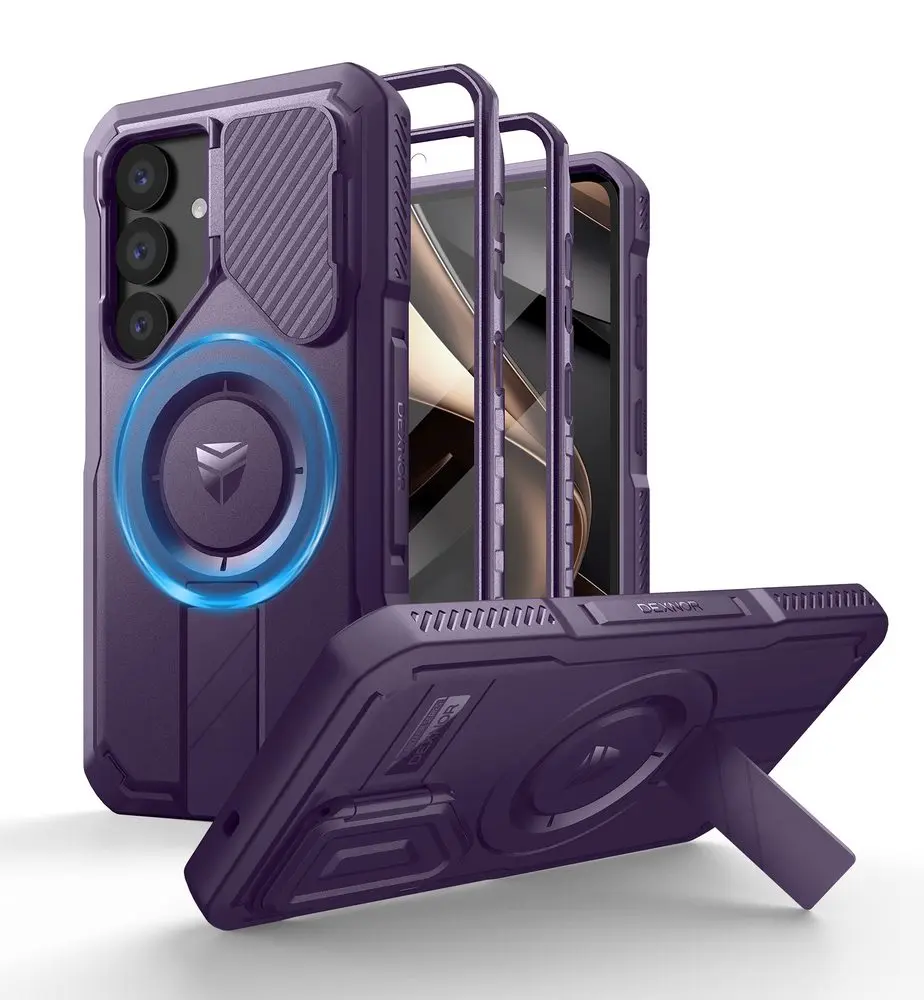 Dexnor MagSafe 360 Kickstand Camprotector obal Samsung Galaxy S25, fialový