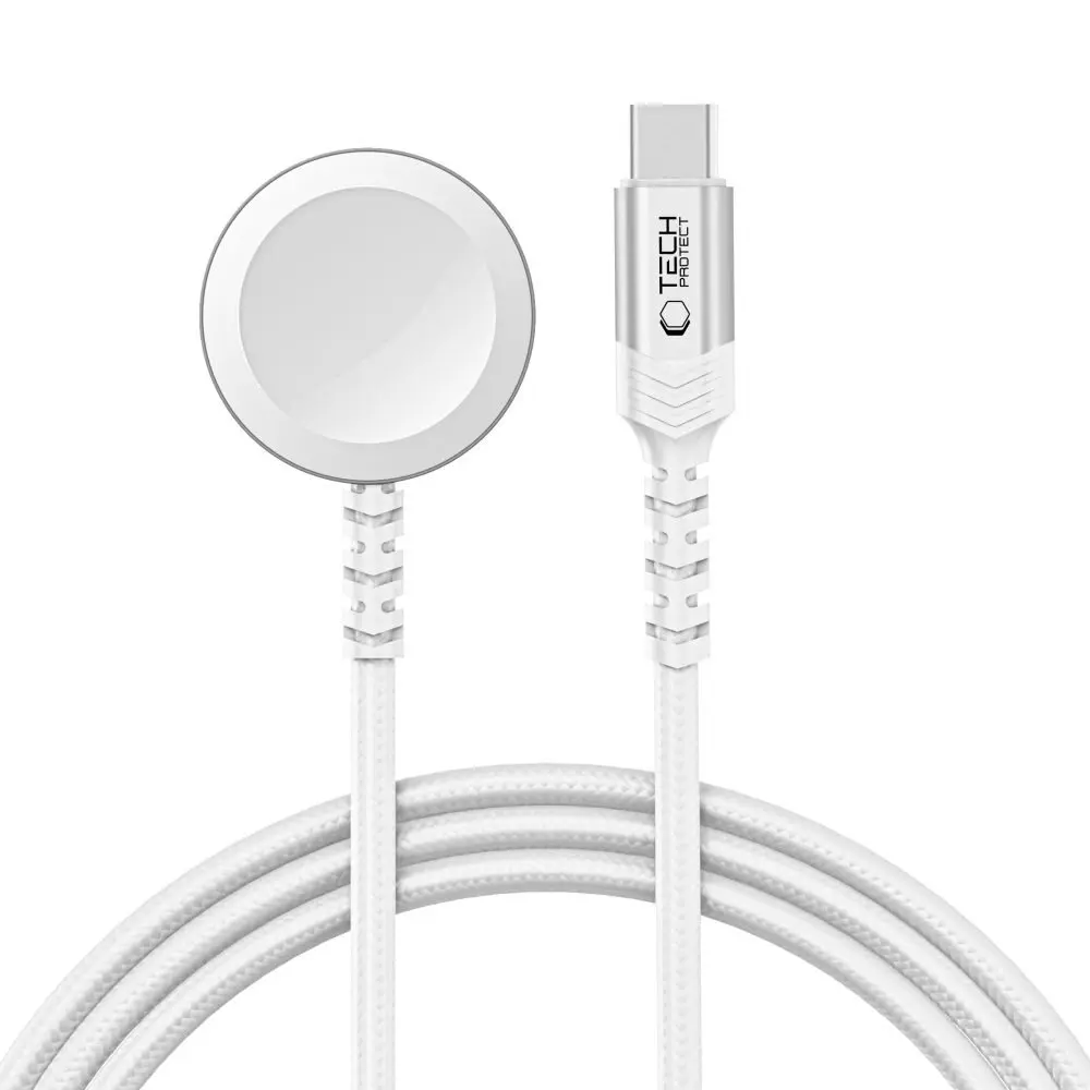Tech-Protect UltraBoost MC01 Magnetický nabíjecí kabel pro Apple Watch - USB-C, 1,2 m, bílý