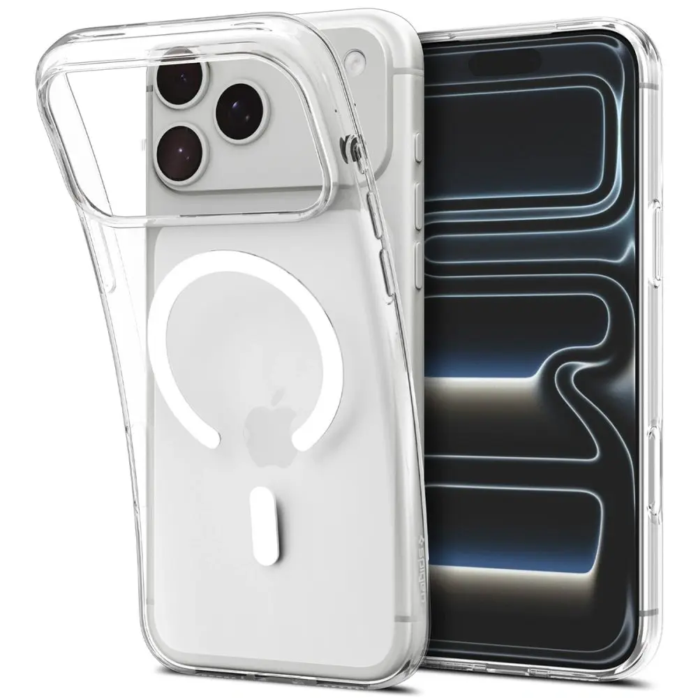 Spigen Liquid Crystal MagSafe obal, iPhone 17 Pro / 18 Pro, průhledný / bílý