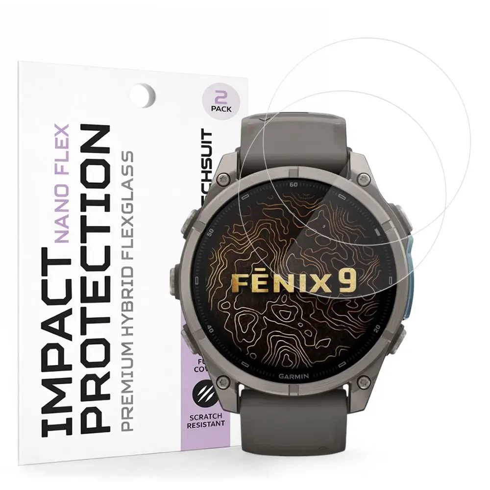 Techsuit Nano Flex, Garmin Fenix 9 / 9 Pro 47mm, 2 kusy, černé