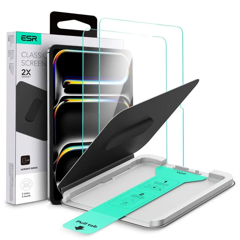 ESR Tvrzené sklo UltraFit, iPad Pro 11” 5 / 6 / 2024 / 2025, 2 kusy