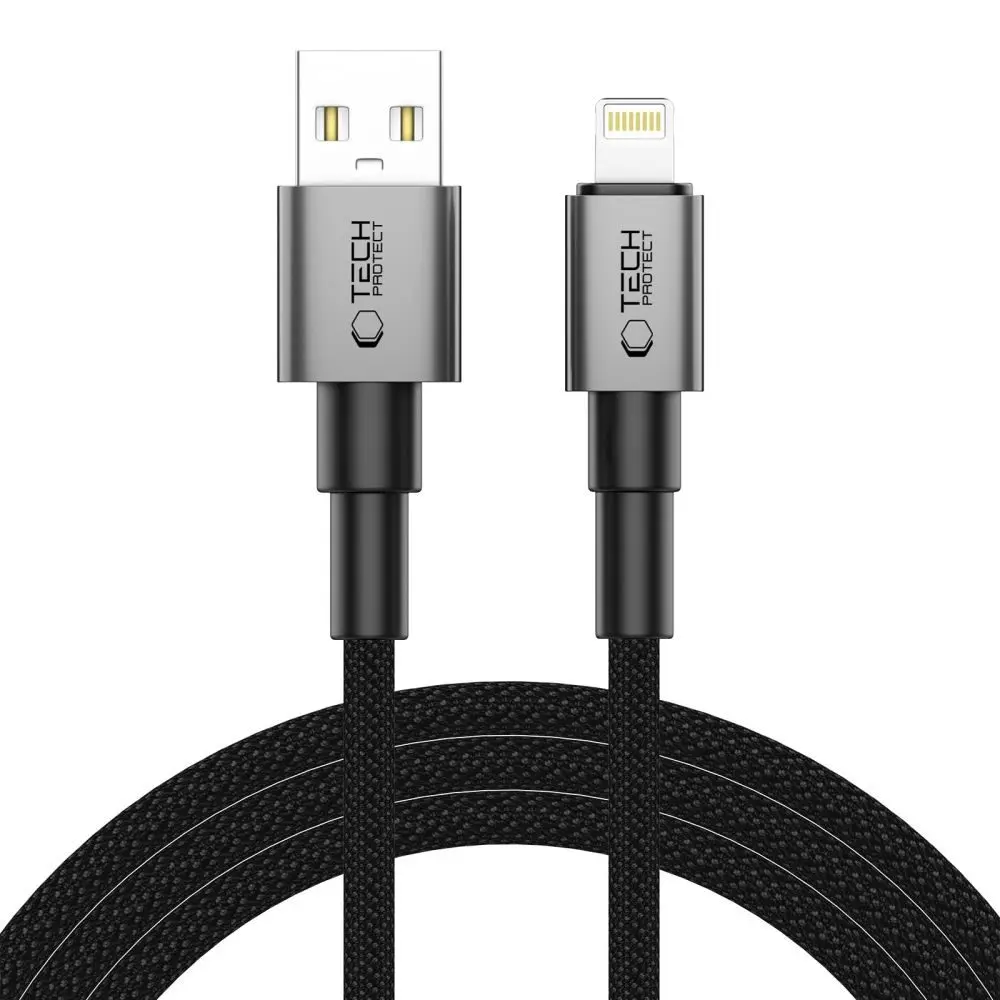 Tech-Protect UltraBoost DNA kabel Lightning, 15W/2,4A, 2m, šedý