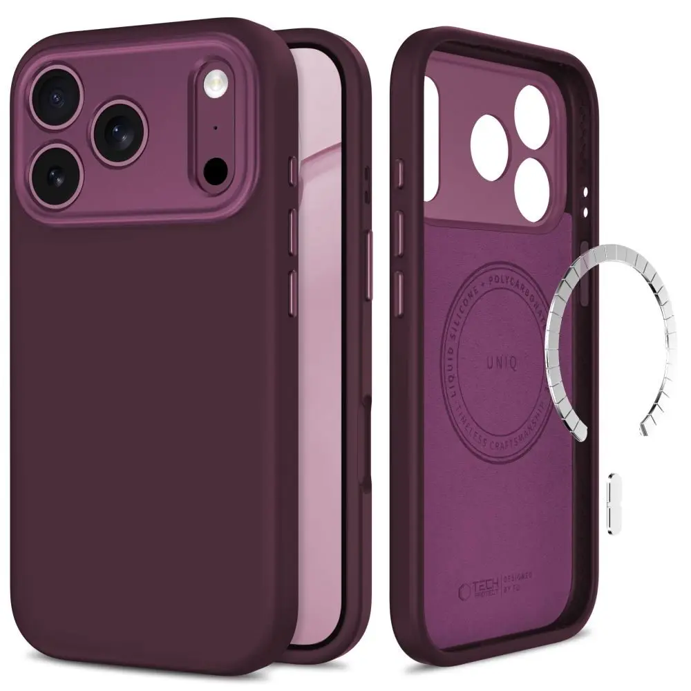 Tech-Protect Uniq MagSafe CC obal, iPhone 17 Pro / 18 Pro, vínový