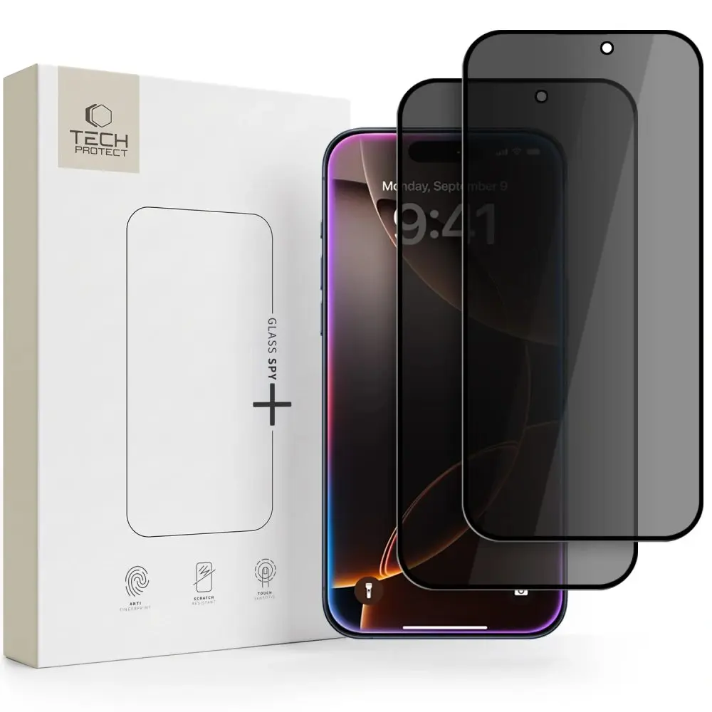 Tech-Protect Tvrzené sklo Privacy, iPhone 18 Pro, 2 kusy