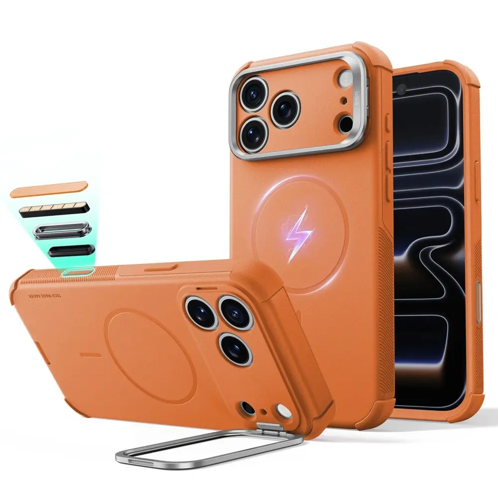 Kryt ESR Cyber Tough Kickstand MagSafe, iPhone 17 Pro / 18 Pro, oranžový