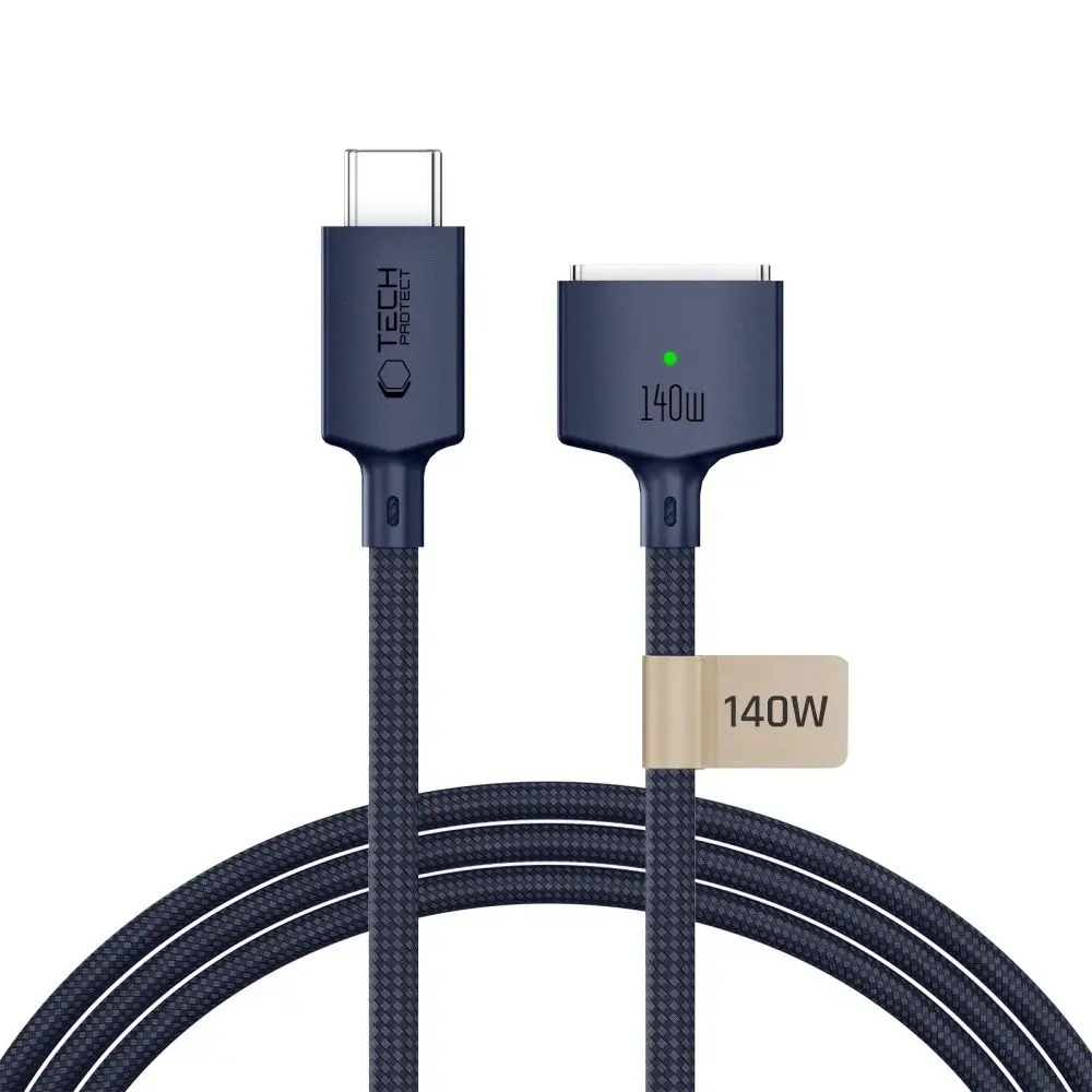 Tech-Protect MMC01 UltraBoost Magnetický kabel USB-C - MagSafe 3 pro MacBook, 140 W, 2 m, modrý