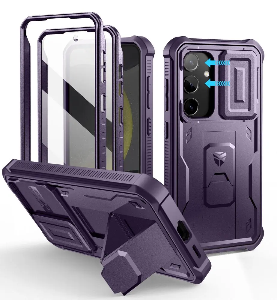 Dexnor 360 Kickstand Camprotector obal Samsung Galaxy S24, fialový