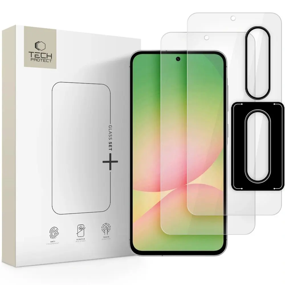 Tech-Protect Glass Set+, 2 tvrzené skla + sklo na čočku, Samsung Galaxy A36 / A56 5G