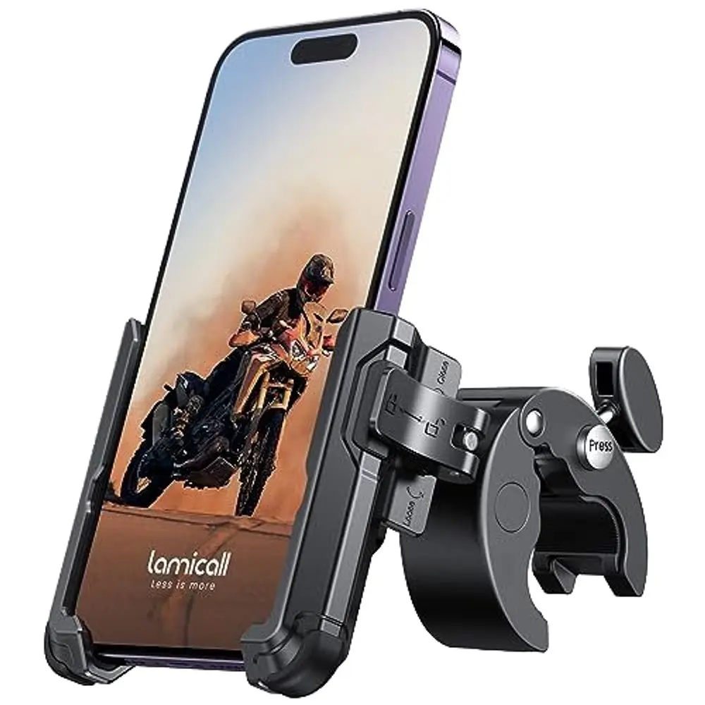 Univerzální bezpečnostní držák telefonu na kolo / motorku s rychloupínáním, černý