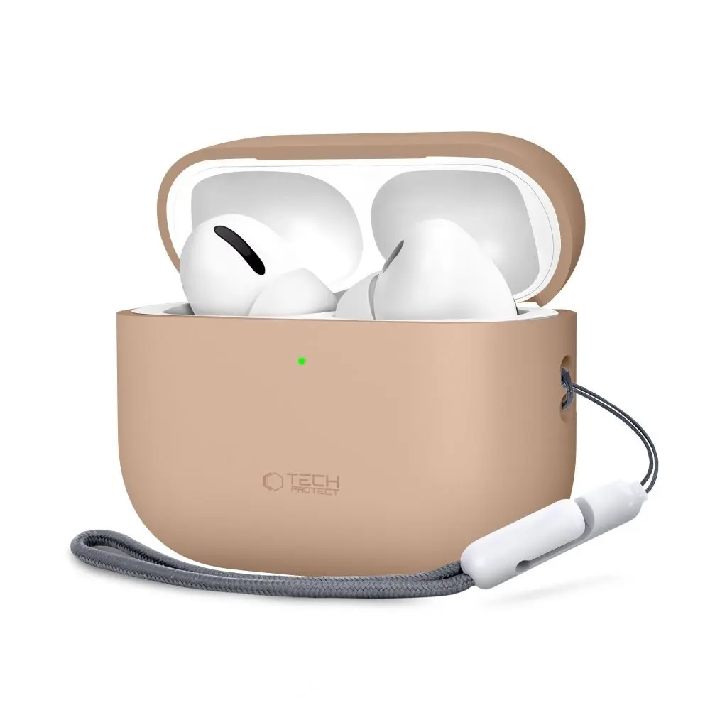 Tech-Protect Silikonové pouzdro, Apple AirPods Pro 3, béžové