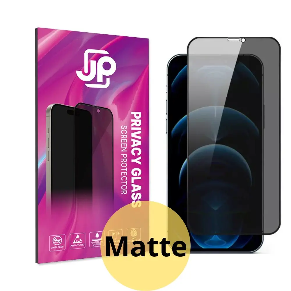 JP Matte Privacy Tvrzené sklo, iPhone 12 Pro Max, černé