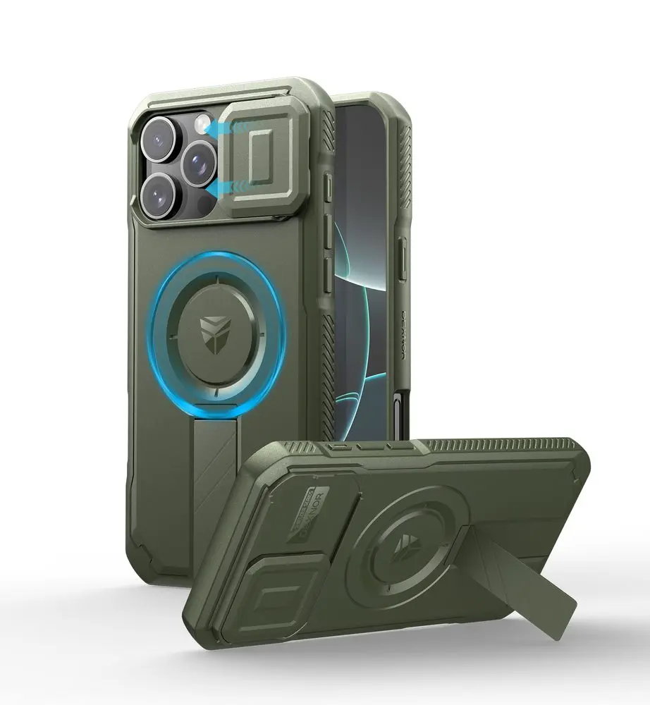 Dexnor MagSafe Kickstand Camprotector obal iPhone 16 Pro Max, zelený