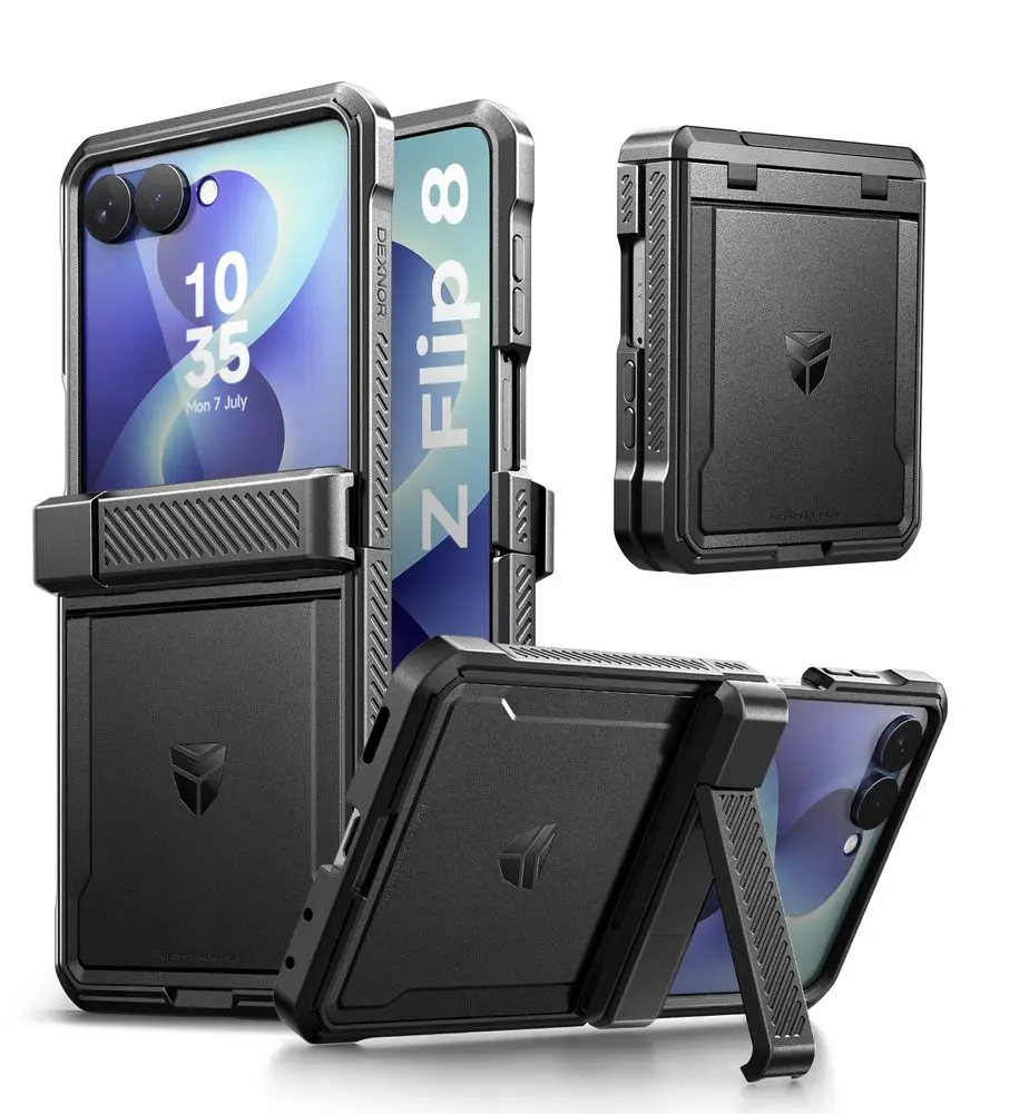 Dexnor 360 Kickstand obal Samsung Galaxy Z Flip 8, černý