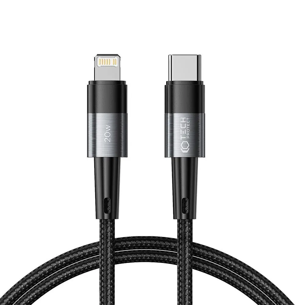 Tech-Protect UltraBoost USB-C - Lightning kabel, PD20W / 3A, 1 m, šedý