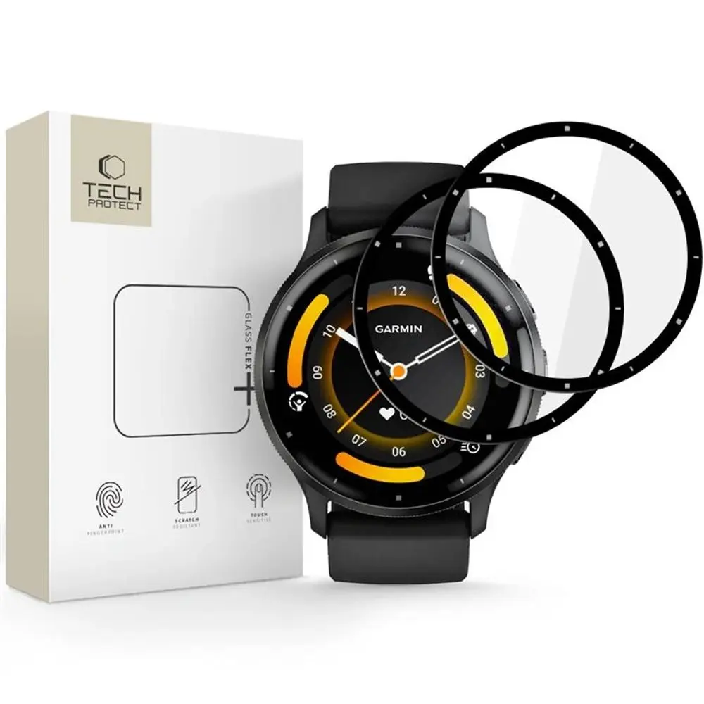 Tech-Protect Glass Flex+, Garmin Venu 3, černé, 2 kusy