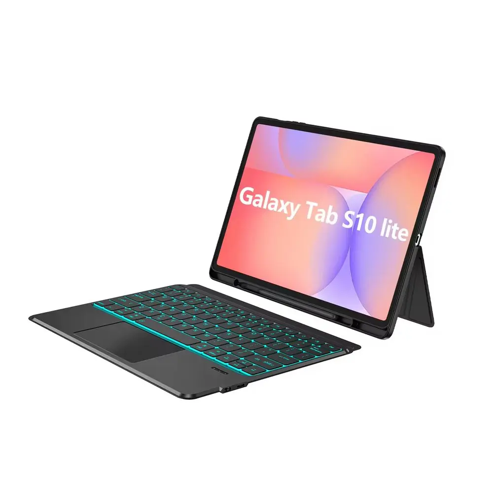 JP Magnetické pouzdro s odnímatelnou Bluetooth klávesnicí, touchpadem, podsvícením, otočným stojánkem a držákem na stylus, Samsung Galaxy Tab S9+ / S1
