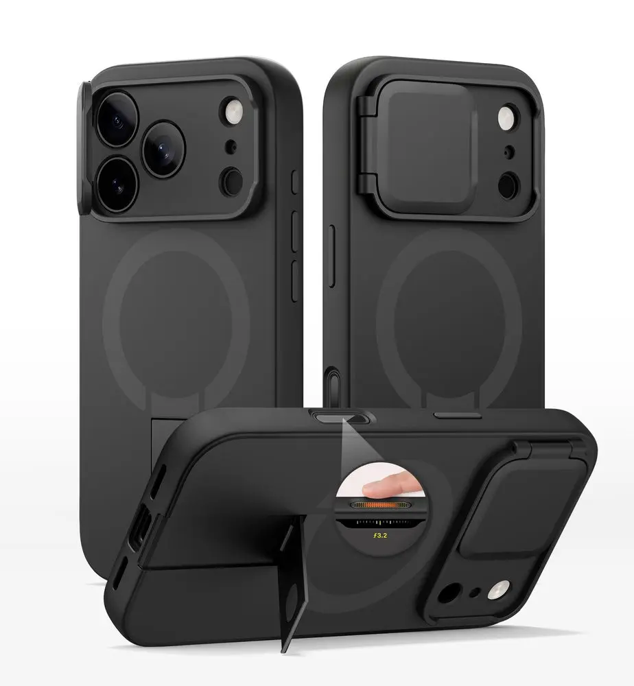 Suritch MagSafe Kickstand Camprotector obal iPhone 17 Pro Max, černý