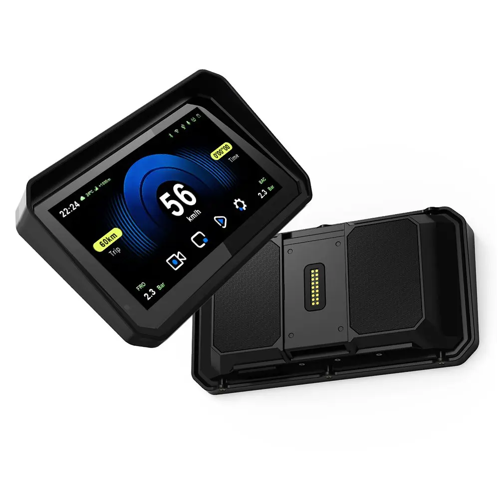 6" Motocyklový displej s bezdrátovým CarPlay a Android Auto, duální Full HD kamerou a rychloupínacím držákem
