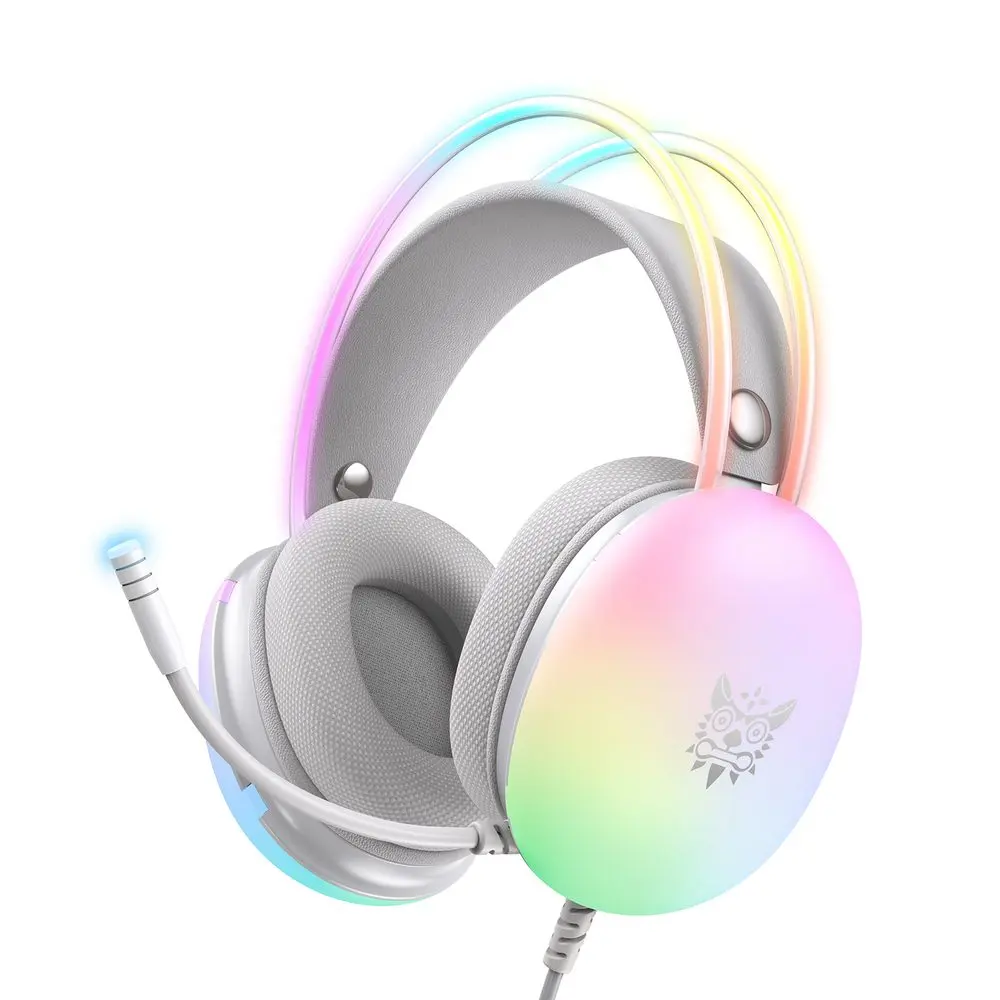 Onikuma X25 Herní sluchátka s mikrofonem, RGB, bílá