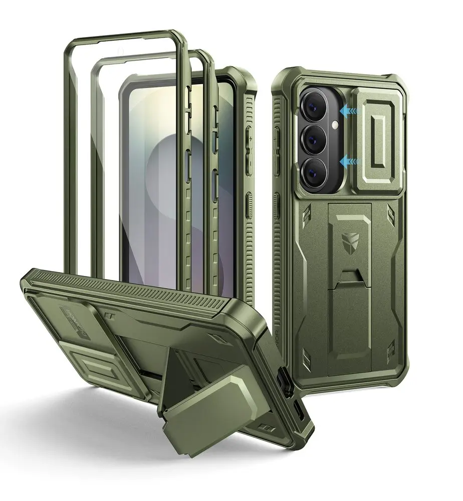 Dexnor 360 Kickstand Camprotector obal Samsung Galaxy S26, zelený