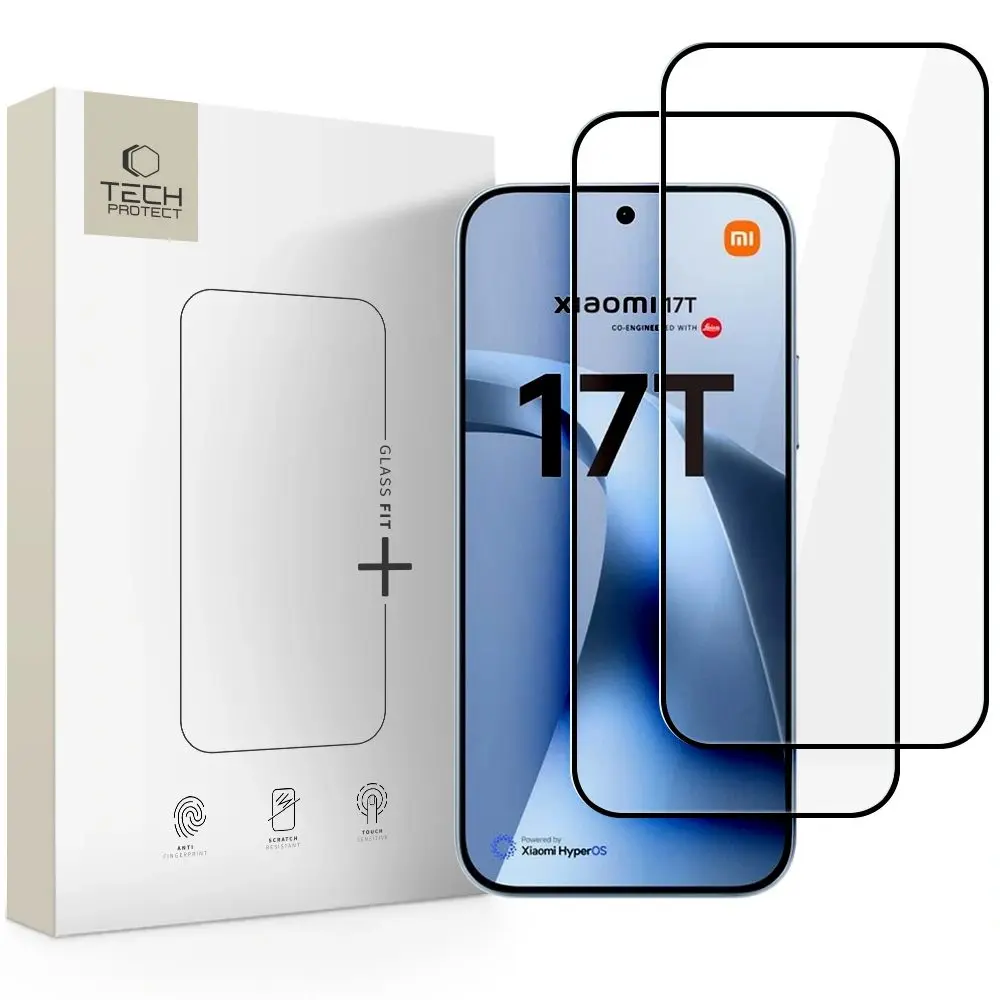 Tech-Protect Tvrzené sklo Fit+ Xiaomi 17T, černé, 2 kusy