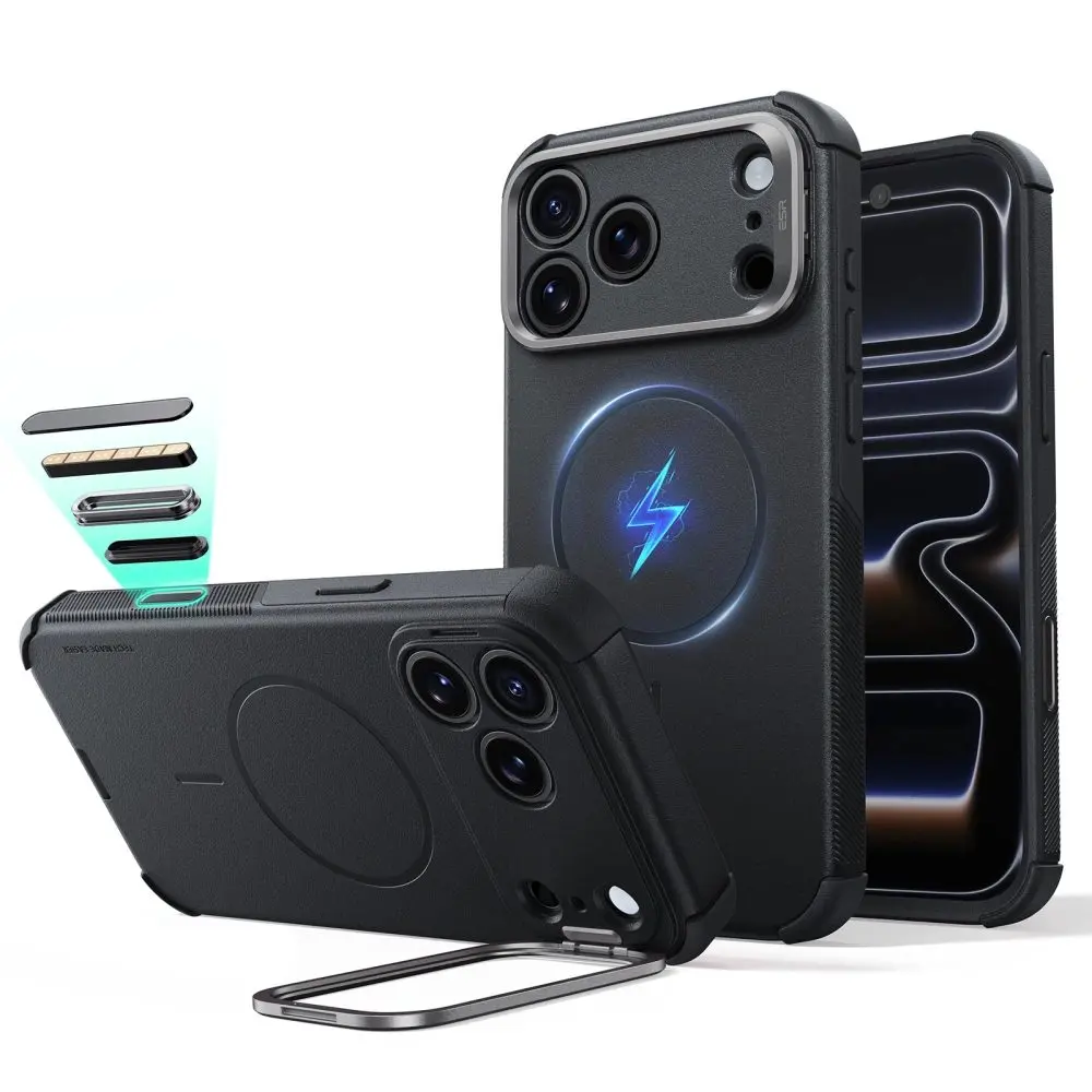 Kryt ESR Cyber Tough Kickstand MagSafe, iPhone 17 Pro Max / 18 Pro Max, černý