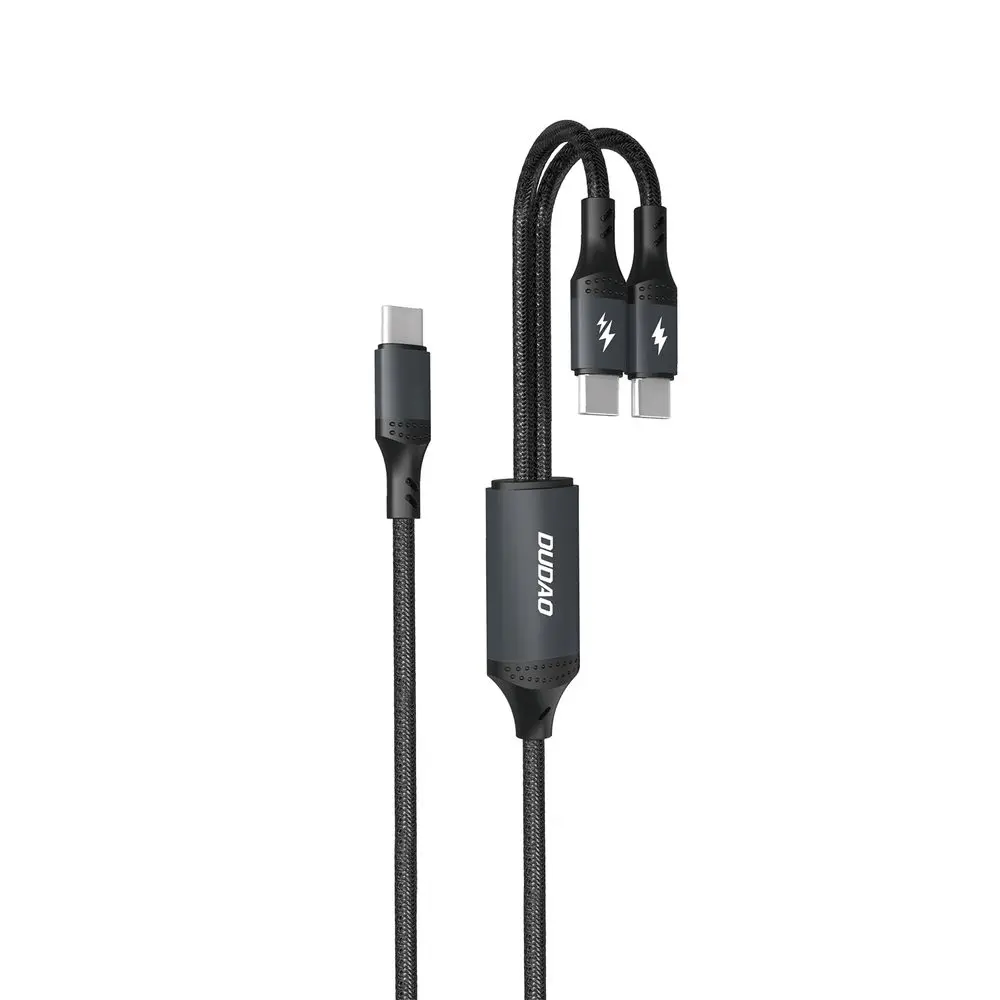 Dudao L3F kabel 2v1 2x USB-C, 100W 1,2 m černý