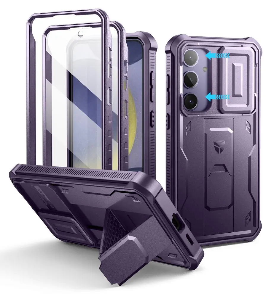 Dexnor 360 Kickstand Camprotector obal Samsung Galaxy S24 Plus, fialový