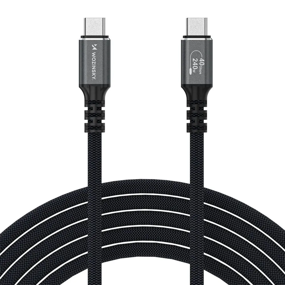 Wozinsky WPS-UY41S kabel USB-C - USB-C, Thunderbolt 4, 240W, 1 m, černý