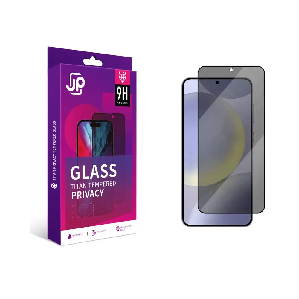 JP Titan Privacy extra odolné tvrzené sklo, Samsung Galaxy S25 Plus, černé