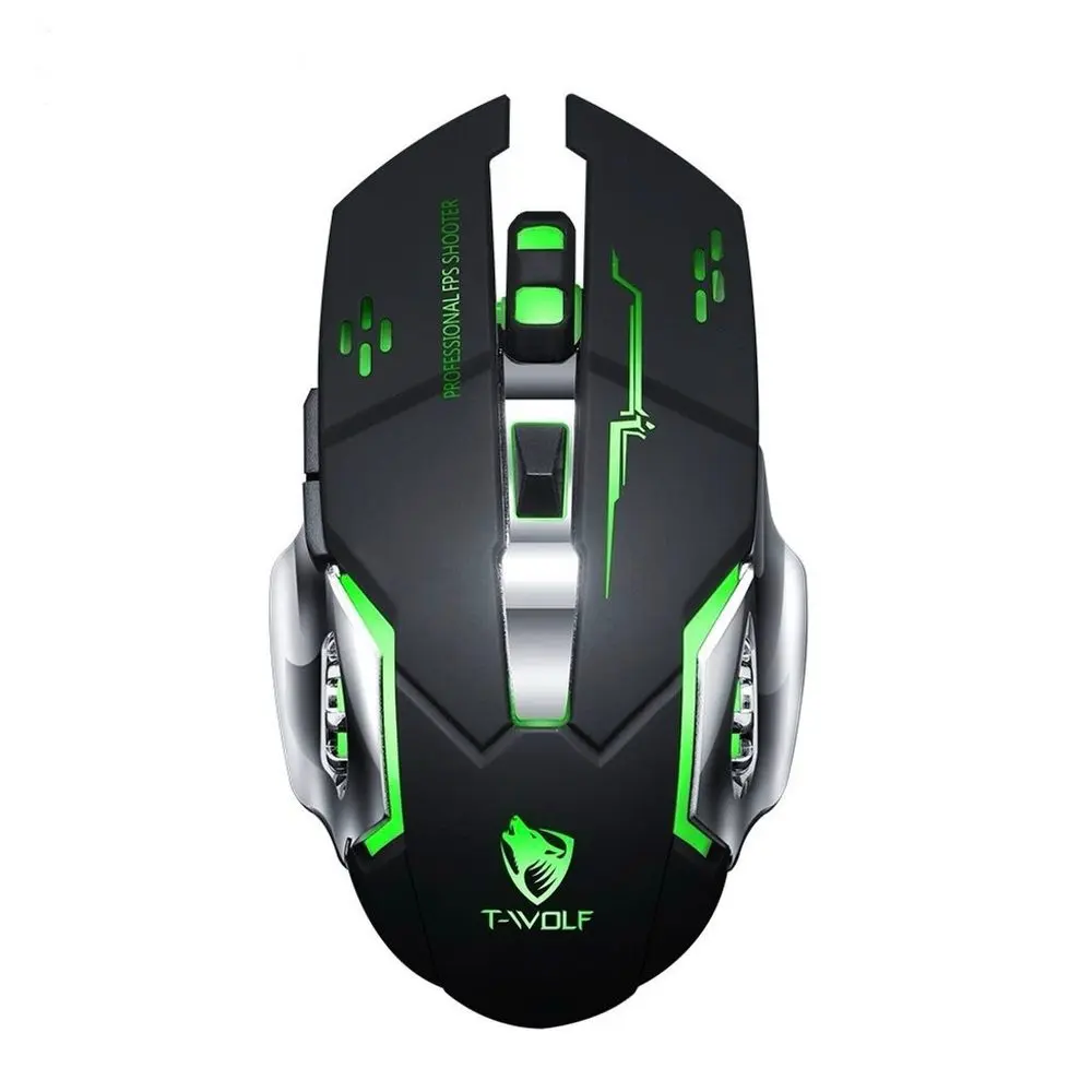 Herní bezdrátová myš T-WOLF Q13B, RGB podsvícení, dobíjecí, tichá, 3 DPI režimy