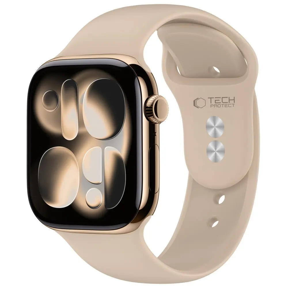 Tech-Protect Silicone řemínek, Apple Watch 8 / 9 / 10 / 11 / 12 / SE / Ultra (44 / 45 / 46 / 49 mm), béžový